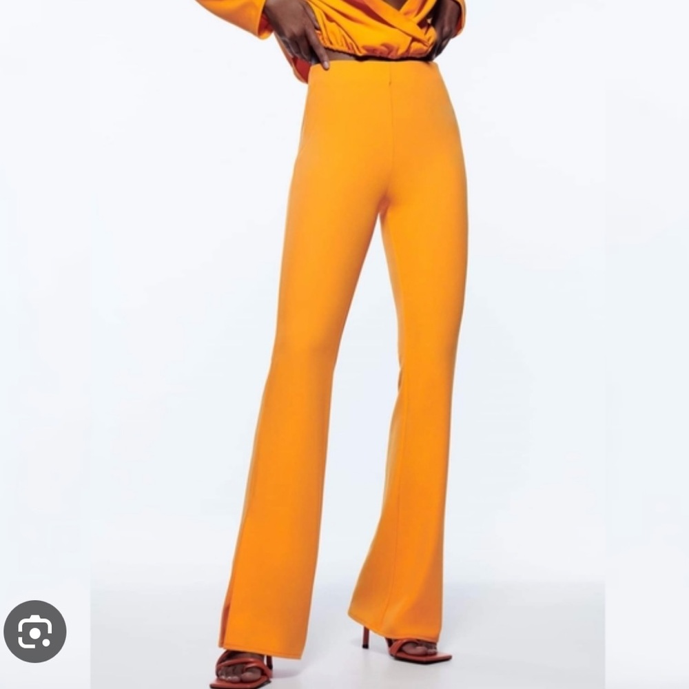 Zara Orange Flare Pants- Size S